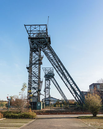 Fördergerüst Schacht 1 und 2 der Zeche Auguste Victoria in Marl im Ruhrgebiet