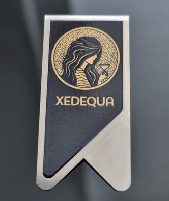 Logotipo de Xedequia Logotipo para Xedequa, una papelería Primer plano de un logotipo de Xedequa rojo y blanco