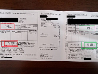 売電電力量・買電電力量の検針票