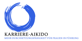 Logo Karriere-Aikido: ein schwungvoll gemalter Kreis in Blau