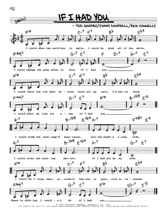 Lead sheet of the standard, "If I Had You".