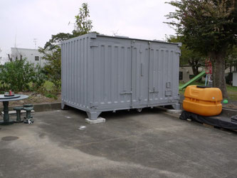 岐阜県不破郡 倉庫中古コンテナ12ft グレー塗装 物置保管庫