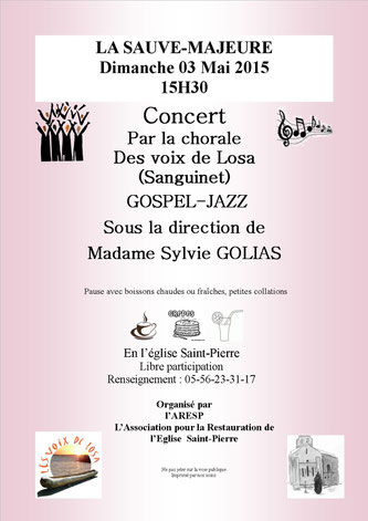 Cette chorale compte une trentaine de choristes. Les œuvres exécutées sont de haute tenue. Le répertoire composé de négro-spiritual, de chants gospels et de morceaux de jazz, s'est diversifié et élargi aux chants africains, basques... Libre participation.