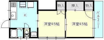 高知市北端町　旭ハイツ　マンション　一人暮らし　コンビニ近く　角部屋　最上階　家具家電付　マンスリー　高知学園　旭駅