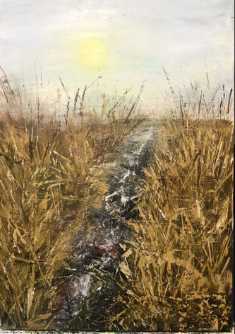 "Morgensonne im November,auf der Hornisgrinde" ,Acryl auf Leinwand, 50x70 cm , BNR.391