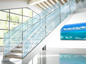 Textur auf Glas für Treppe und Wandbild
