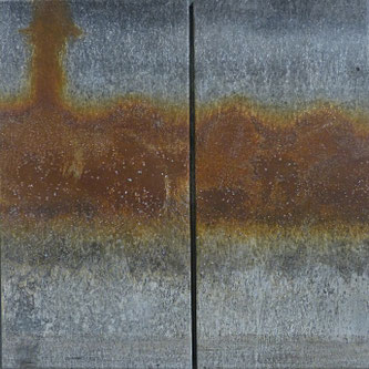 Diptyque rouge 32 x 32 cm