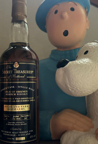 Tim & Struppi können es fast nicht glauben! Eine Portion Whisky ist im Preis inbegriffen!