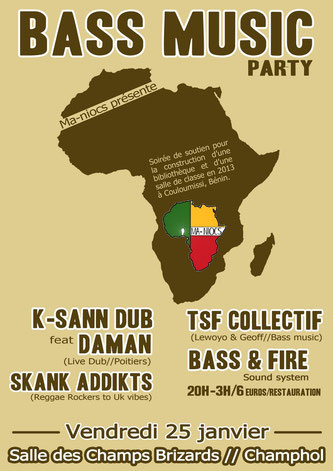 Affiche de la soirée "Bass Music Party #2 " 25 janvier 2013