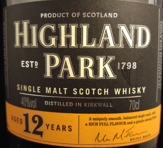 Highland Park 12 Label