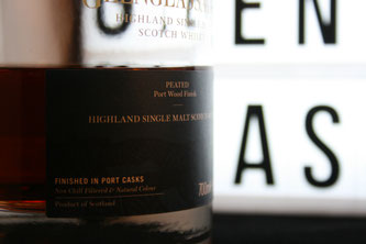 Glenglassaugh Peated Port Wood Flasche und Etikett