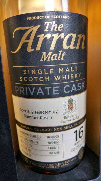 Arran 2000 / 2016 Flasche mit Etikett