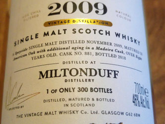 Miltonduff 2009 The Cooper's Choice Label