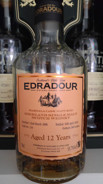 Edradour 2006 / 2018 Marsala Cask Matured Flasche und Label