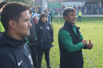 Enttäuschte Gesichter beim BSK. Sportlicher Leiter Dennis Starowoit und Trainer Dragan Lasic.