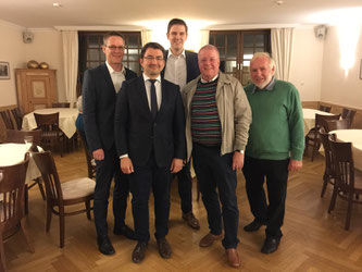 (v.l.n.r.) Thorsten Baumgart, Christian Sauter MdB, Patrick Büker, Ulrich Klotz, Gerhard Blumenthal