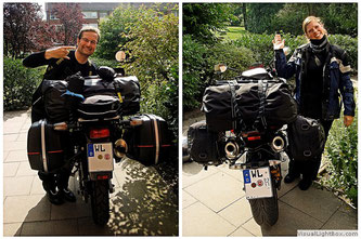 Motorräder gepackt und bereit zur Abfahrt