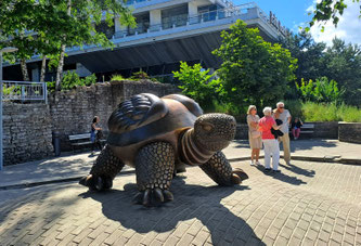 Sculpture of a turtle at Majori Beach in Jūrmala, Latvia