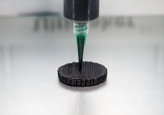 Die 3D-gedruckte Pilz-Elektrode. Bild: Empa