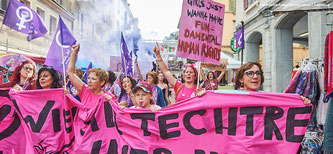 Frauenstreik 2019 - Demo in Sion. Foto: © Frauenstreik-Fotografin Anja Wurm / freshfocus