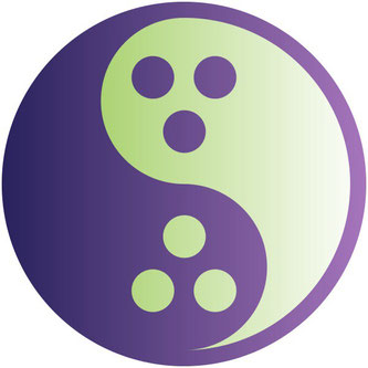 Logo/Symbol für den Dudeismus (yin-yang mit den Löchern der Bowlingkugel)   •   Bildquelle: Wikipedia / Delbertpeach / CC0 Public domain 