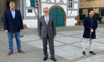 Landtagskandidat Roland Zitzmann, OB Michael Makurath, Zweitkandidat für den Landtag Patrick Maier