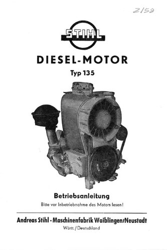 Betriebsanleitung Stihl-Dieselmotor 135