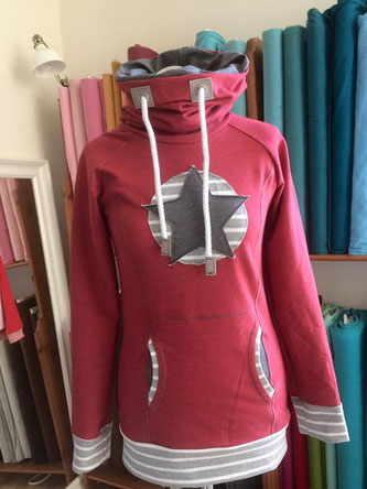 Lady Comet, Einzig-n-Artig, Kragen, Stoffgeschäft Hachenburg, Farbenmix, Hoodie
