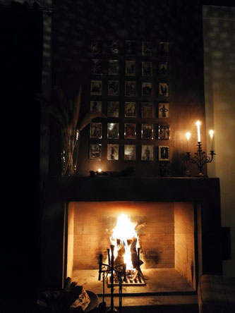 Fireplace at Les cinq Djellabas