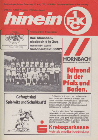 Stadionheft zum Heimspiel gegen Gladdbach (Foto: Archiv Eric Lindon)