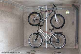 Fahrrad horizontal hängend lagern