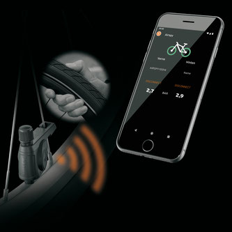 MYBIKE App in Verbindung mit dem neuen SKS Reifendruckkontrollsystem AIRSPY