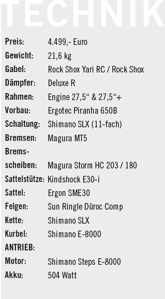 Technische Daten: Bionicon Engine Enduro 1