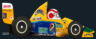 Nelson Piquet Souto Maior by Muneta & Cerracín - Piquet Benetton B191