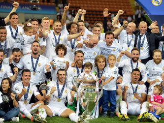 Real Madrid feierte ausgelassen ihren elften Triumph in der Fußball-Königsklasse. Foto: Peter Powell