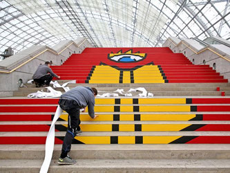 Über diese Treppe geht es auf die Leipziger Buchmesse. Foto: Jan Woitas