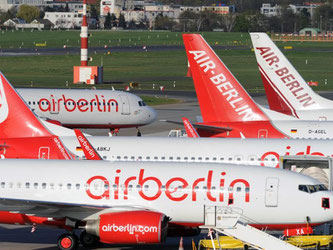 Flugzeuge der Gesellschaft Air Berlin. Foto: Soeren Stache/Archiv