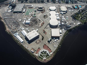 Ein Überblich über den Olympiapark Barra. Foto: Renato Sette Camara/Rio City Hall/dpa