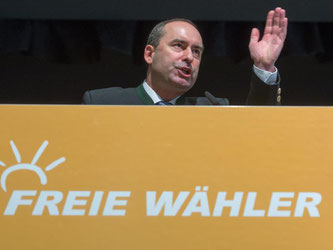 Hubert Aiwanger bei der Landesversammlung der bayerischen Freien Wähler. Foto: Armin Weigel