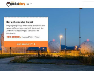 Bei «Pocketstory» können sich Leser die Texte einzeln auswählen und kaufen. Foto: www.pocketstory.com