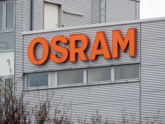 Der Schriftzug von «Osram» an einem Osram-Werk. Foto: Armin Weigel/Archiv