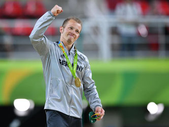 Fabian Hambüchen krönt seine Turn-Karriere mit dem Olympiasieg am Reck. Foto: Lukas Schulze