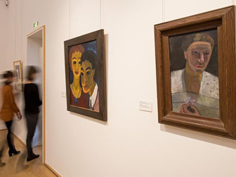 «Bruder und Schwester» (1918) von Emil Nolde und «Brustbild Lee Hoetger» (1906) von Paula Modersohn-Becker. Foto: Ingo Wagner