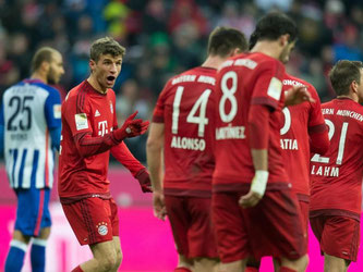 Der FC Bayern feiert gegen Hertha BSC einen 2:0-Heimsieg. Foto: Sven Hoppe