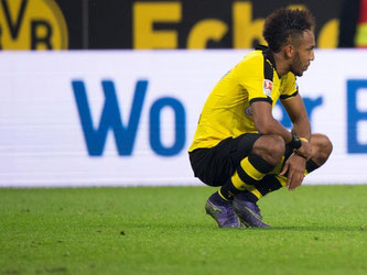 Dortmunds Pierre-Emerick Aubameyang hatte trotz seiner zwei Tore keine gute Laune. Foto: Marius Becker