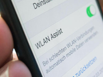 WLAN Assist, oder auch WLAN-Unterstützung soll laut Apple nicht zu übermäßig hoher Datennutzung führen. Foto: Franziska Gabbert