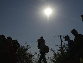 Flüchtlinge auf dem Gebiet von Mazedonien. Foto: Vassil Donev / Archiv