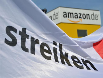 Erneut Streik an Amazon-Standorten in Bad Hersfeld. Foto: Uwe Zucchi/Illustration