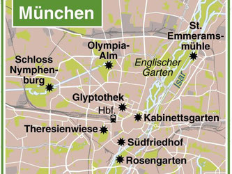 München bietet einige ruhige Orte, an denen man sich Pause vom Oktoberfest-Rummel gönnen kann. Foto: dpa-infografik