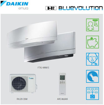 R-32 Bluevolution Wandgerät DAIKIN Emura FTXJ-MW/S